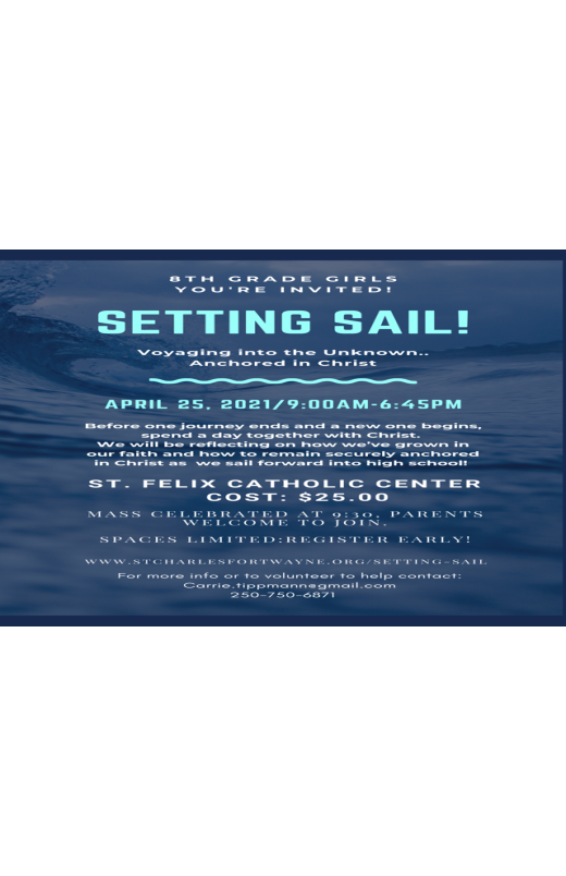 Setting Sail! 8th Grade Girls Retreat